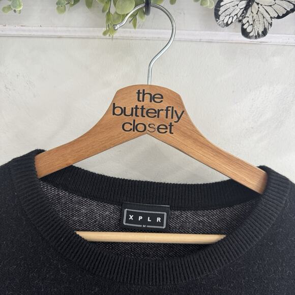 XPLR Ouija Print Black Sweater Medium M9025 - Picture 3 of 4